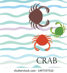 Crabs. Seafood. Vector illustration of a sea animal.