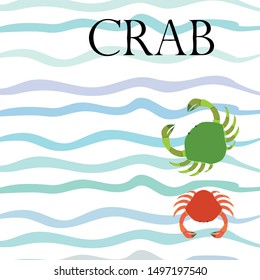 Crabs. Seafood. Vector illustration of a sea animal.