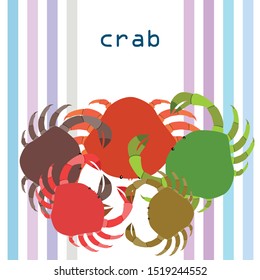 Crabs. Seafood. Vector illustration of a sea animal.