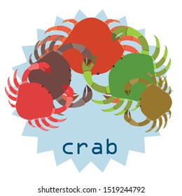Crabs. Seafood. Vector illustration of a sea animal.