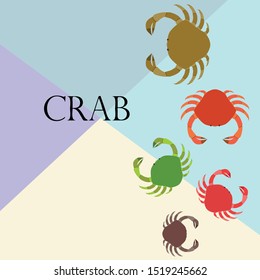 Crabs. Seafood. Vector illustration of a sea animal.