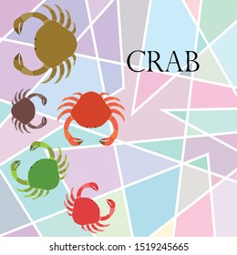 Crabs. Seafood. Vector illustration of a sea animal.