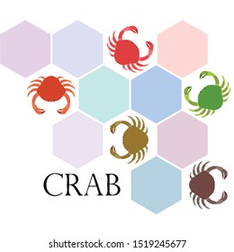 Crabs. Seafood. Vector illustration of a sea animal.