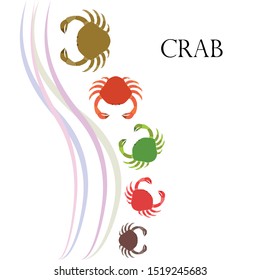 Crabs. Seafood. Vector illustration of a sea animal.