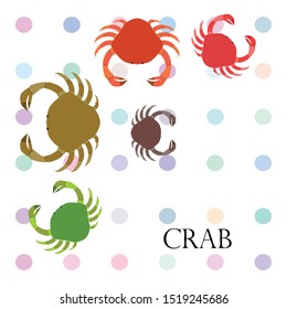 Crabs. Seafood. Vector illustration of a sea animal.
