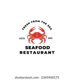 crabs sign, symbol, crab logo for Seafood Restaurant. Crab Vector Illustration.