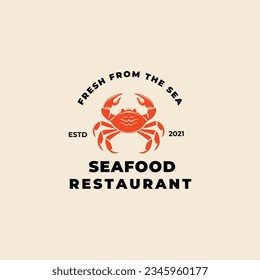 crabs sign, symbol, crab logo for Seafood Restaurant. Crab Vector Illustration.