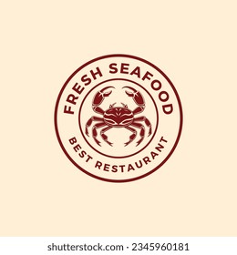 crabs sign, symbol, crab logo for Seafood Restaurant. Crab Vector Illustration.