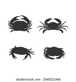 crabs various models design vector silhouette