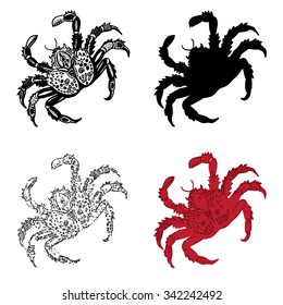 Crabs. Vector illustration.