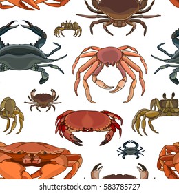 Crabs vector set pattern