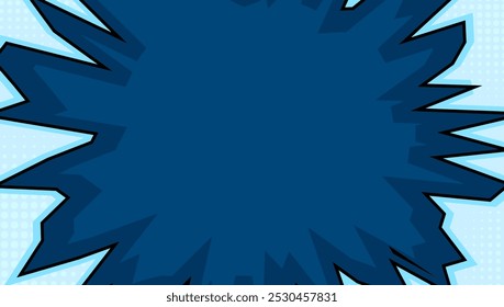 crack background with comic style design on blue