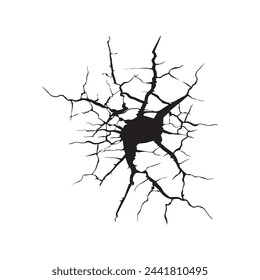 Crack negro icono efecto línea vector diseño de rasguño.
