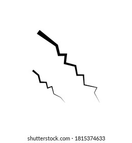 Rack schwarzes Symbol. Erdriss, schwarzes Symbol, Vektorgrafik einzeln auf Weiß.