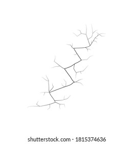 Crack black icon. Ground crack black symbol vector illustration isolated on white.