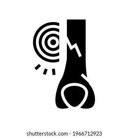 crack bone disease glyph icon vector. crack bone disease sign. isolated contour symbol black illustration