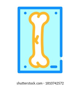 vector de icono de color de rayos X de hueso crack. signo de rayos X de hueso crack. ilustración de símbolo aislado