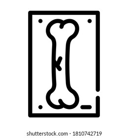 crack bone x-ray line icon vector. crack bone x-ray sign. isolated contour symbol black illustration
