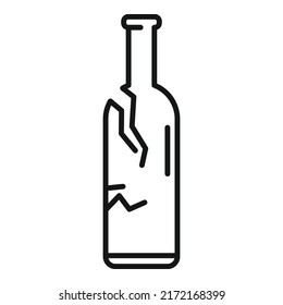 Crack bottle waste icon outline vector. Trash recycle. Glass reuse