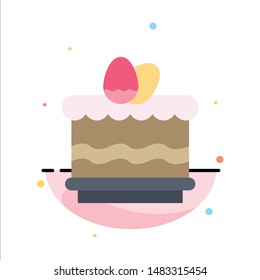Crack, Easter, Eat, Egg Abstract Flat Color Icon Template