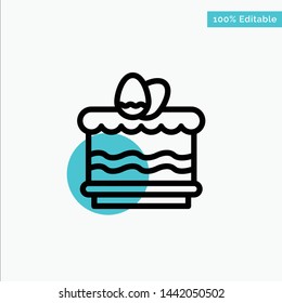 Crack, Easter, Eat, Egg turquoise highlight circle point Vector icon