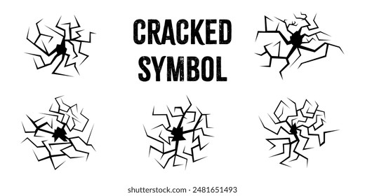 Juego de efectos Crack. Elemento de terremoto.