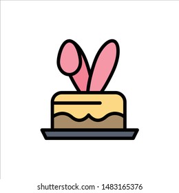 Crack, Egg, Easter, Holiday  Flat Color Icon. Vector icon banner Template