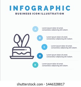 Crack, Egg, Easter, Holiday Line icon with 5 steps presentation infographics Background