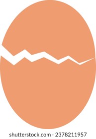 crack egg icon, illustration crack eggshell