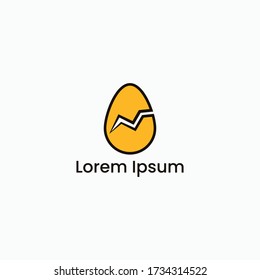 Crack egg logo icon design template vector