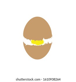 A Crack Egg Simple Illustration White Background