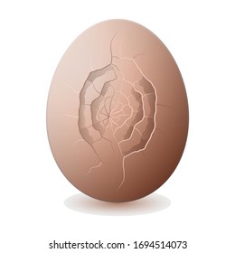 Crack egg vector icon. Realistic vector icon isolated on white background crack egg.