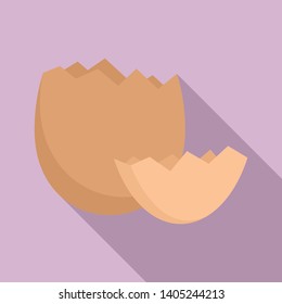 Crack eggshell icon. Flat illustration of crack eggshell vector icon for web design