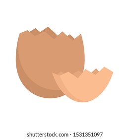 Crack eggshell icon. Flat illustration of crack eggshell vector icon for web design