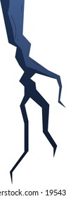 Defecto extremo de grieta, efecto de daño superficial, aislado en blanco, colapso de hormigón, diseño, ilustración vectorial de estilo plano.