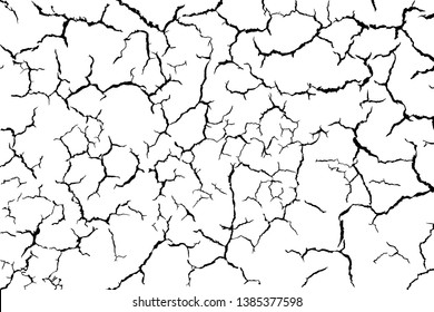 crack ground for abstract background on white background