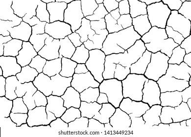 crack ground for abstract background on white background