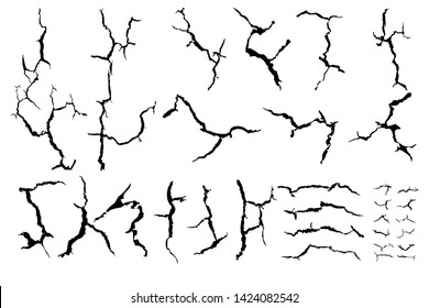 crack ground for abstract background on white background