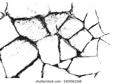 crack ground for abstract background on white background