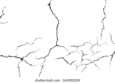 crack ground for abstract background on white background