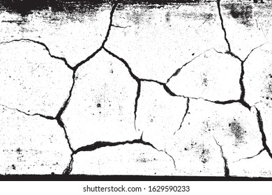 crack ground for abstract background on white background