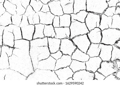 crack ground for abstract background on white background