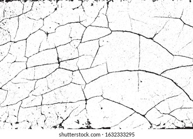 crack ground for abstract background on white background