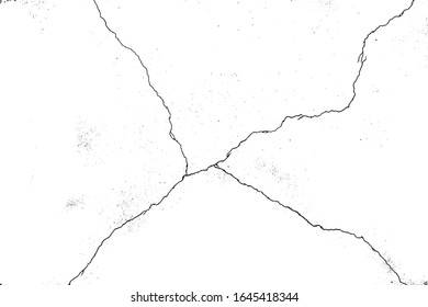 crack ground for abstract background on white background