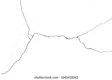 crack ground for abstract background on white background