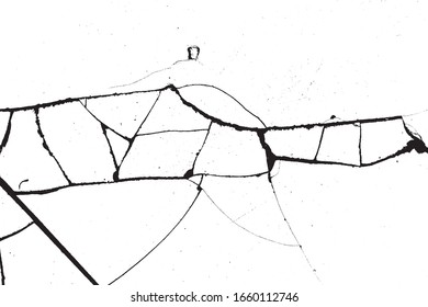 crack ground for abstract background on white background