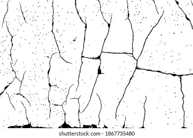 crack ground for abstract background on white background