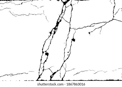 crack ground for abstract background on white background