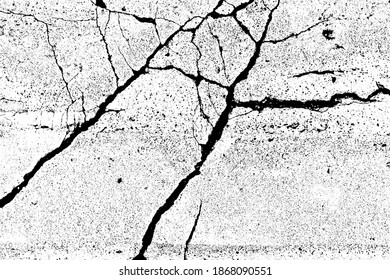 crack ground for abstract background on white background