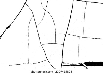 crack ground for abstract background on white background